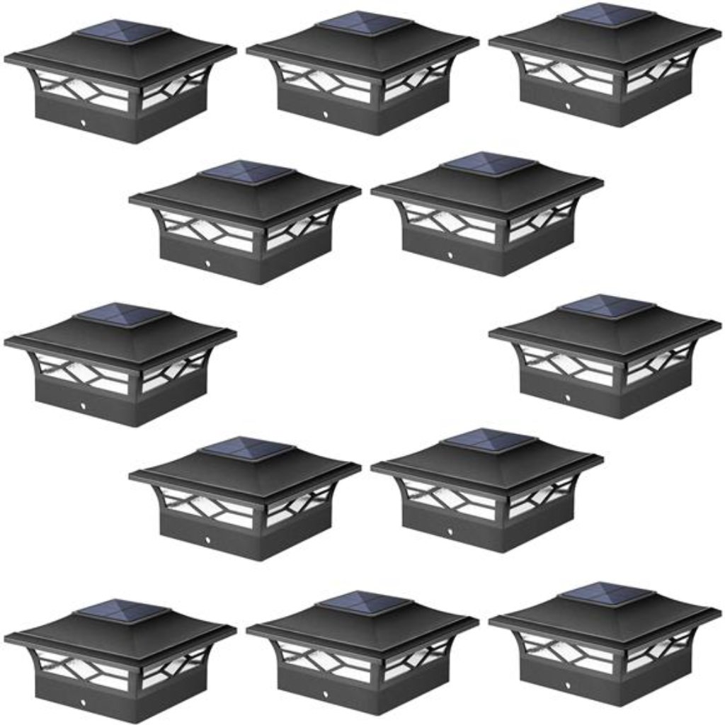 Solar Post Cap Lights Outdoor 12pack, Waterproof Solar Powered Deck Fence Lights